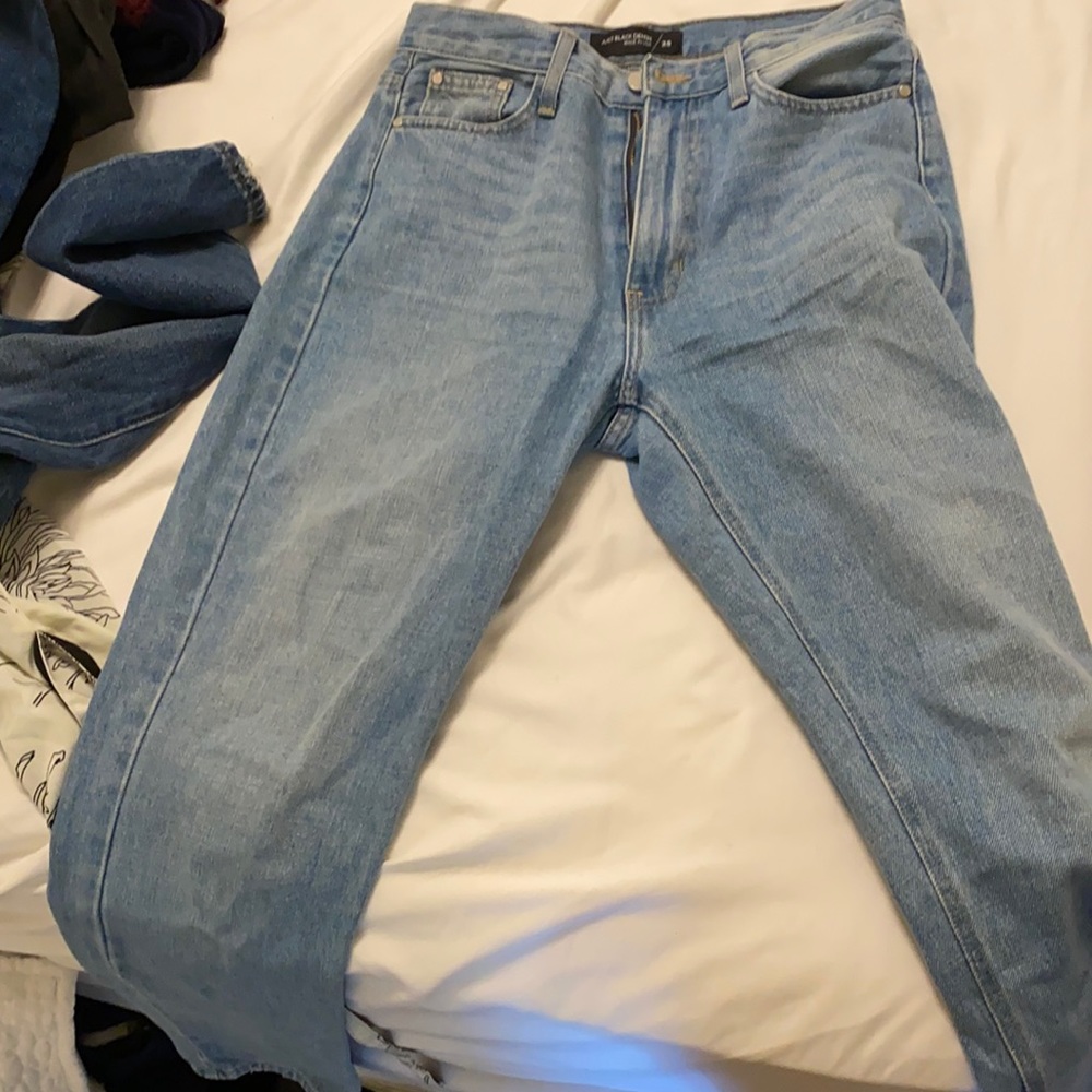 Straight leg light blue jeans